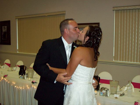 Bride and Groom Kissing